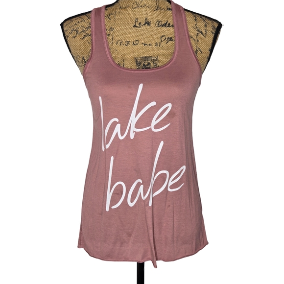 Unbranded Muted Pink Lake Babe Tank Top Lightweight Medium - Picture 1 of 3